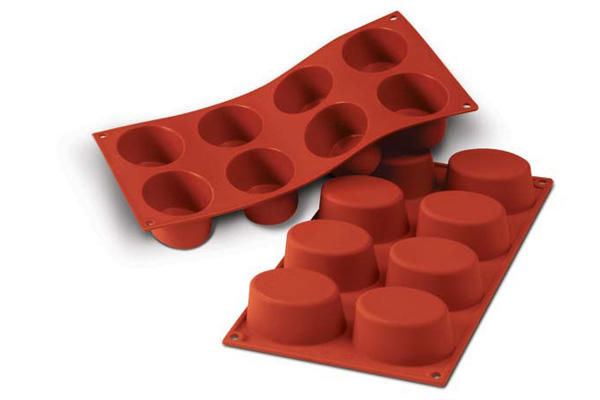 SILIKOMART SF055 MOLD 8 LARGE OVALS 75X55 HT 35MM 110 ML NON-STICK GN1/3 -50° TO 250°