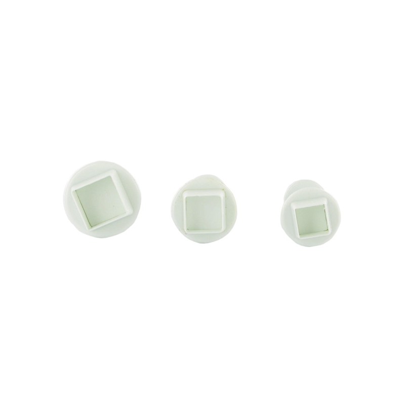 SQUARE COOKIE CUTTERS 10, 12 AND 15MM 3 PCS