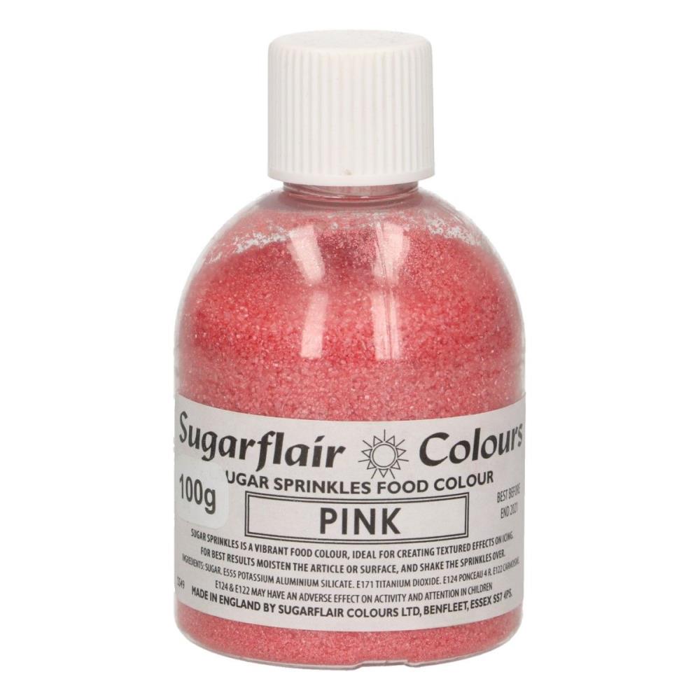 SUGARFLAIR PAILLETTE EN SUCRE SCINTILLANT ROSE 100GR