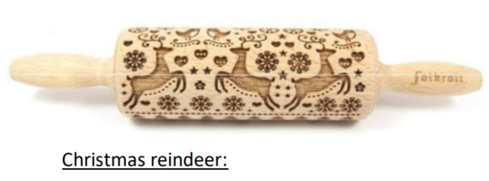 *FDS*FOLKROLL ROULEAU BOIS 23CM "CHRISTMAS RENNES"
