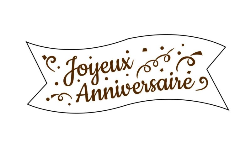 BRU25516BLC WIMPEL WITTE JOYEUX ANNIVERSAIRE IN HOSTIE 94 X 30 MM 24 STUKKEN = ZAKJE