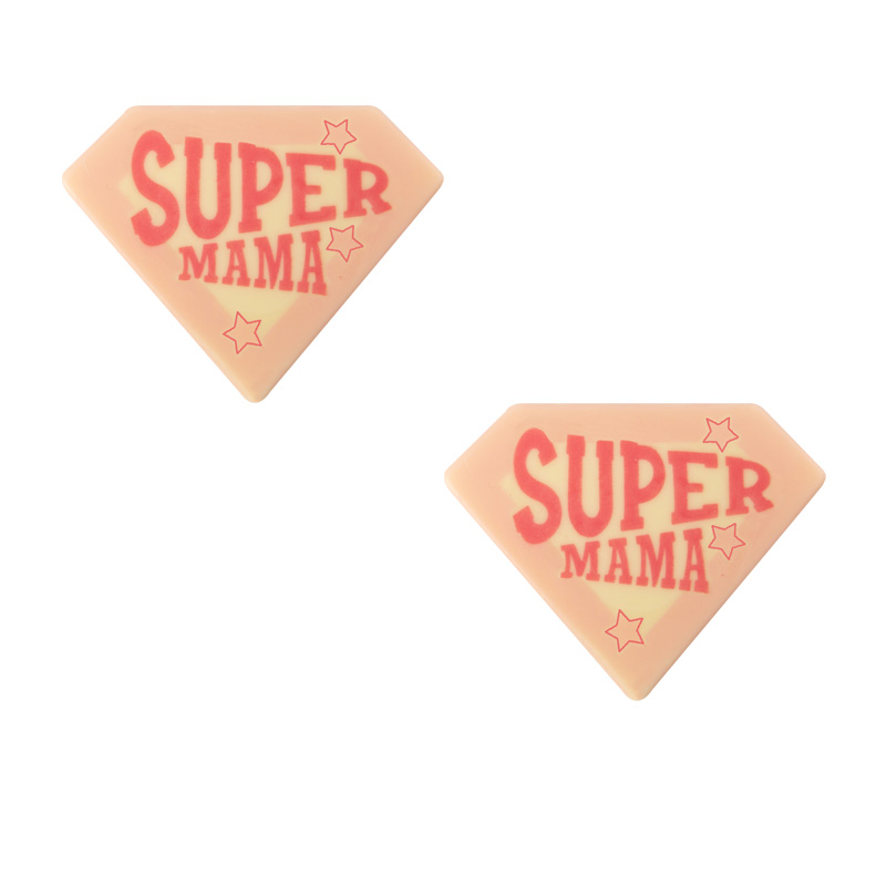 2010821 SUPER MAMA 45X35MM CHOCOLATE PLAAT 120 PCES ***S/CD***