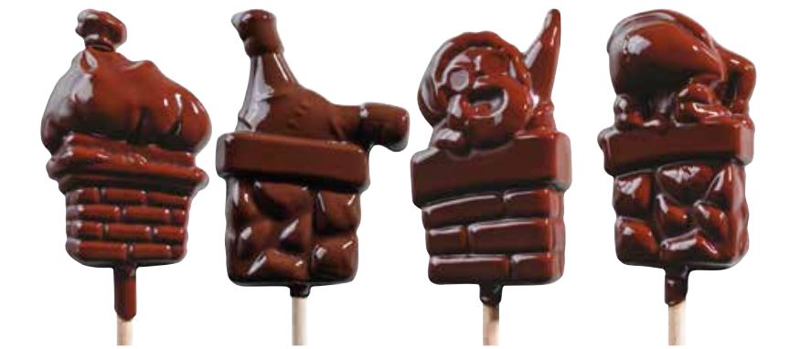 065041 PCB BLISTERS SANTA CLAUS LOLLIPOPS PR 45 EMPR.3 DESIGNS AND STICKS 9PCS ***S/CD***
