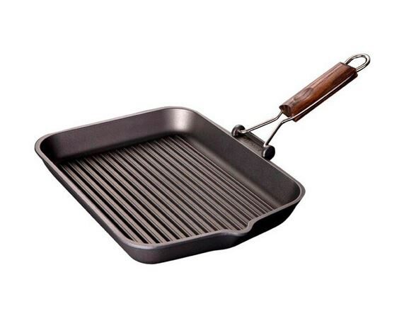 RISOLI SAPORELLA GRILL "XL" 43X26CM OPVOUWBARE HOUTEN HANDGREEP