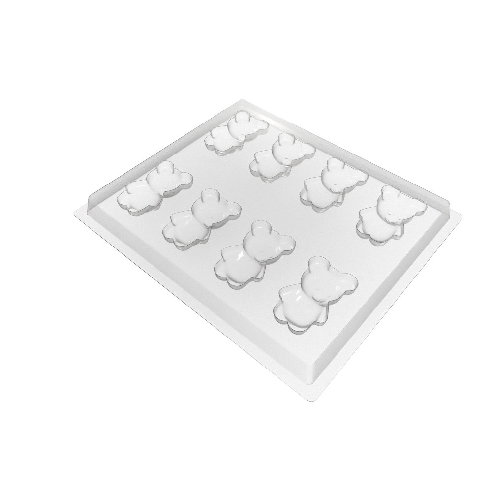088243 PCB MOULES POUR GUIMAUVE OURSON POUR 80 SUJETS 8X5CM P 2,2CM 10PCS ***S/CDE***