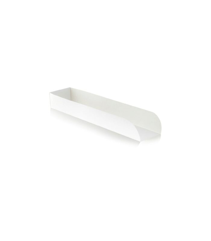 SUPPORT HOT DOG CARTON BLANC 250X55MM-HT35MM 50PCS 