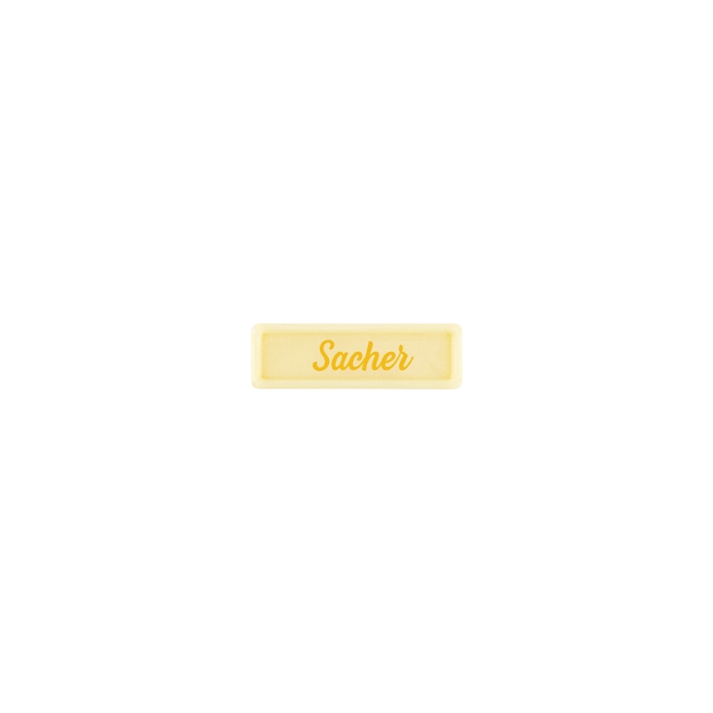 2002463 PLAQUETTE SACHER 3,8X1,2 CM 300PCS ***S/CDE***