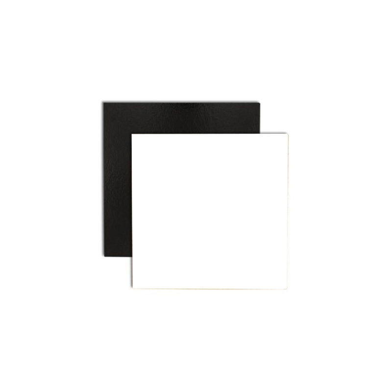 SQUARE BLACK/WHITE PET CARDBOARD 24 X 24 CM FOST+ INCLUDED 50 PIECES