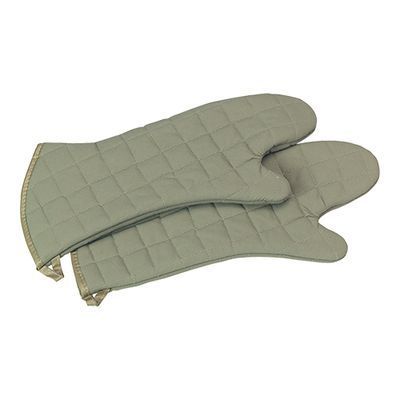 PAIRE DE MOUFLE PROTECTION CUIR BEIGE 42CM *MENAGE*