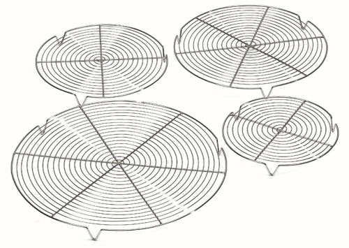 GRILLE CHROMEE RONDE A TARTE 36CM AVEC PIEDS