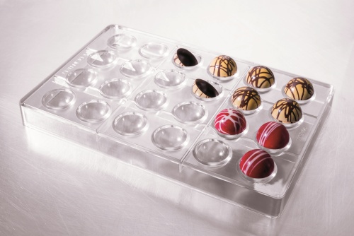 POLYCARB HALF SPHERE PRALINE MOLD DIAM 3CM