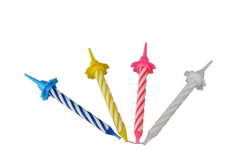 BOUGIES 1 AN 5 COLORS + BOBECHES 648 PCES