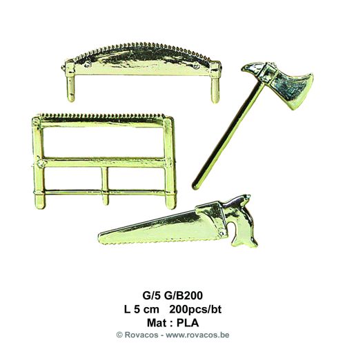200-PIECES GOLD AXE AND SAW ASSORTMENT