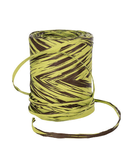 *FDS*POLY RAPHIA 15MM X 200M VERT+CHOCOLAT R290