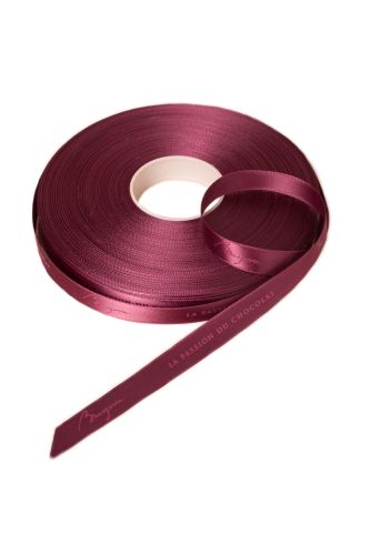 RUBAN BORDEAU IMPRIME BRUYERRE 15MM X 100M