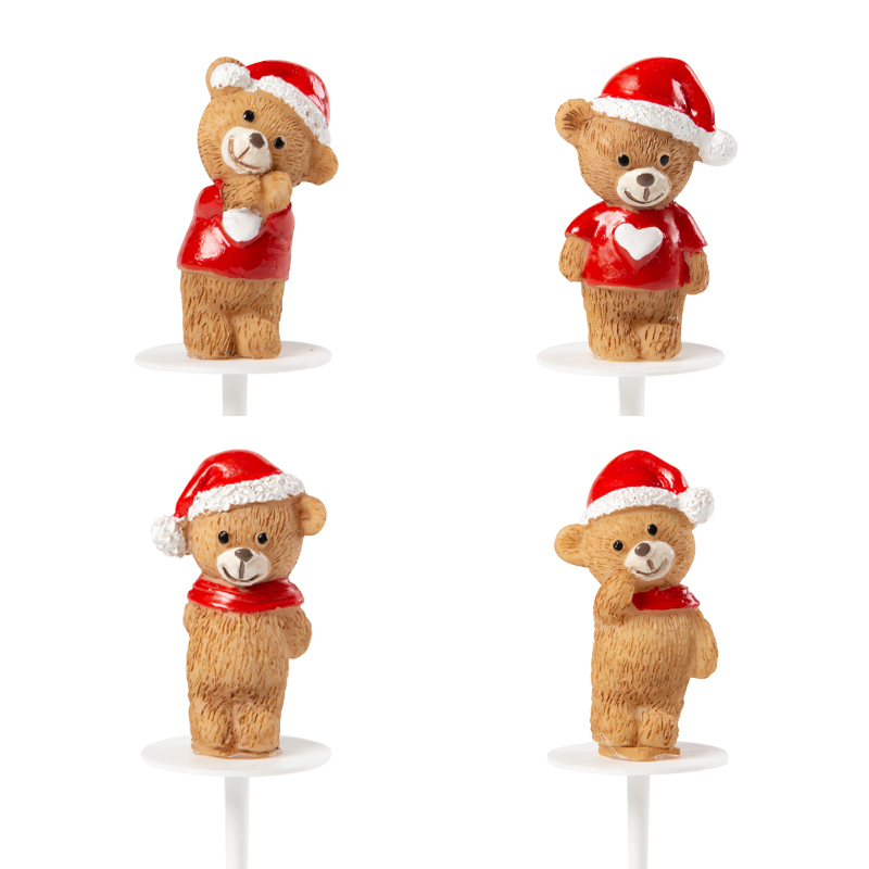 1015428 OURS NOËL AVEC BONNET BRONZE 4CM 64PCES 