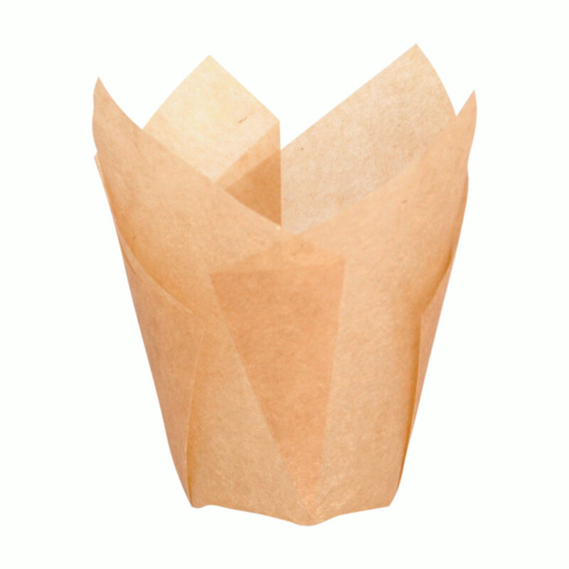 MOULE DE CUISSON TULIPE SILICONE A MUFFIN MARRON  160X160X50MM 1000 PCES