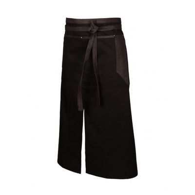 PAVELINNI TABLIER BARCELONA SERVEUR LONG TISSU NOIR 80X80CM - 35% COTON-65% POLYESTER