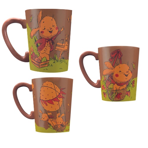 088171 PCB FEUILLES IMPRIMÉES A L'AVENTURE POUR MUG 2 DESIGNS 25,35X11CM 10PCS ***S/CDE***