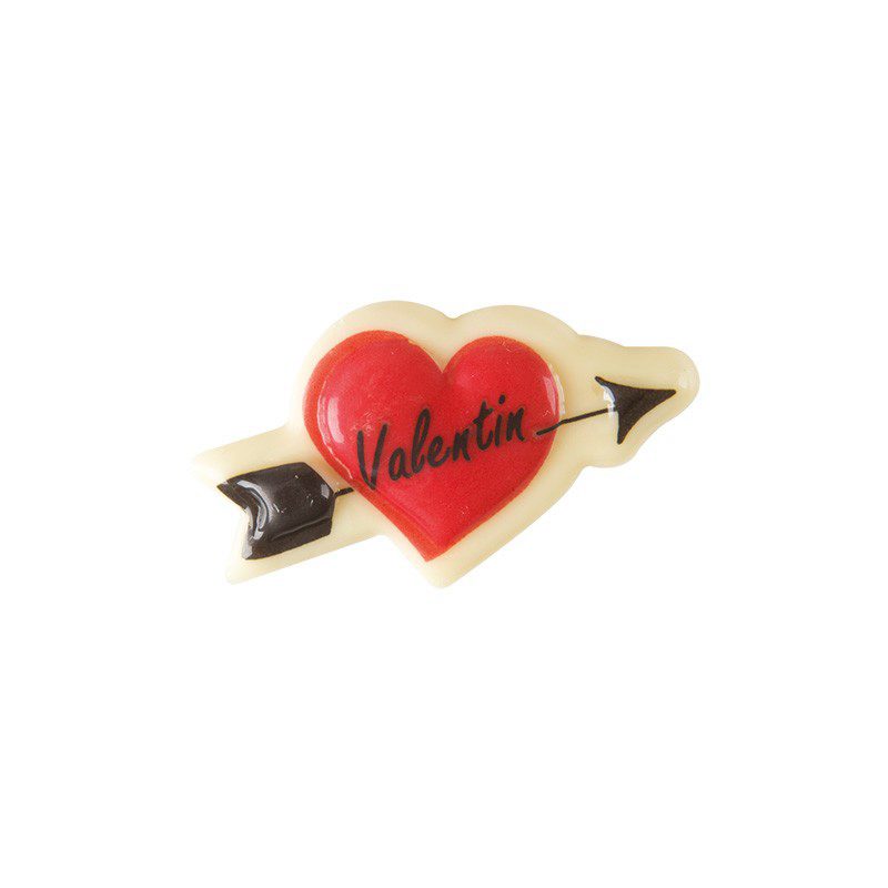 2068031 CUPID HEART 5X2.5CM WHITE CHOCOLATE 120PC