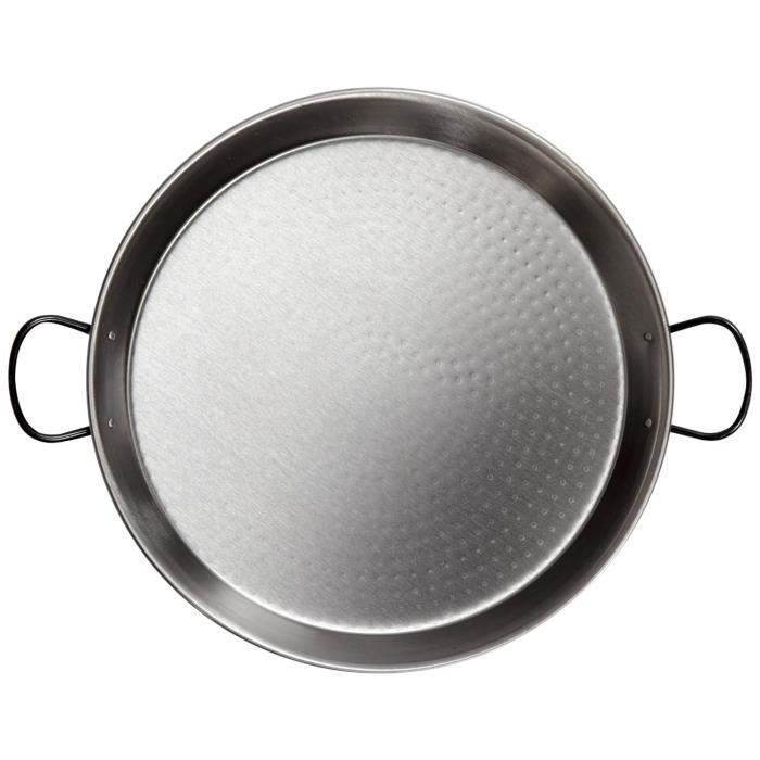 PLAT PAELLA ACIER 80CM 2 ANSES - 40 PORTIONS