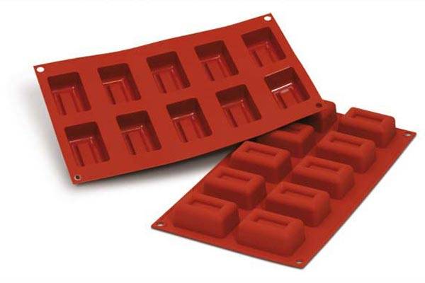 SILIKOMART SF091 MOLD 10 MEDIUM INGOTS 58X37 HT25MM 45ML NON-STICK GN1/3 -50° TO 250