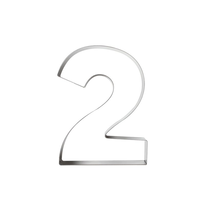 NUMMER MAL NR. 2 ROESTVRIJ STAAL 20CM HT4CM