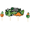 CAKE TOPPER HAPPY BIRTHDAY DINOSAURS 3PCS