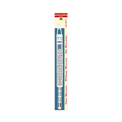 SLAGER THERMOMETER MET WIT PLASTIEK MANTEL VAN -10° TOT 120°