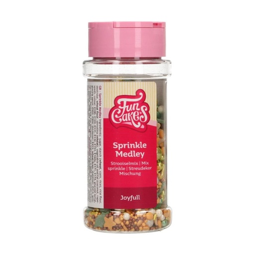 [08053158] FUNCAKES MIX DECORATION EN SUCRE PAIN EPICE & PERLES OR/VERT 65GR