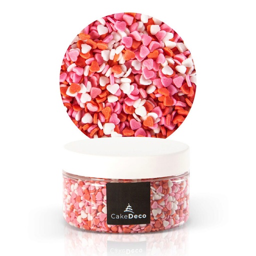 [08054074] 1039065 MINI CŒUR ROSE/ROUGE/BLANC EN SUCRE  80G