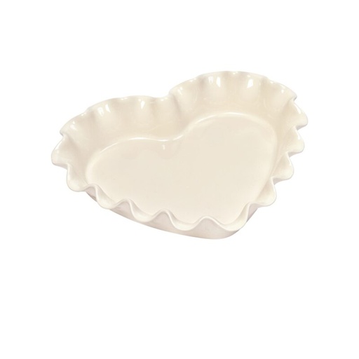 [57690013] EMILE HENRY MOULE COEUR CANNELE ARGILE 33X29CM-BLNC