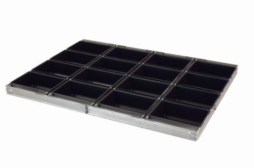[51201475] VERBINDEND 16 BROODVORMEN 18X12CM H6CM TEFLON VOOR DRAAIEND OVEN (PLAAT 60X80CM)