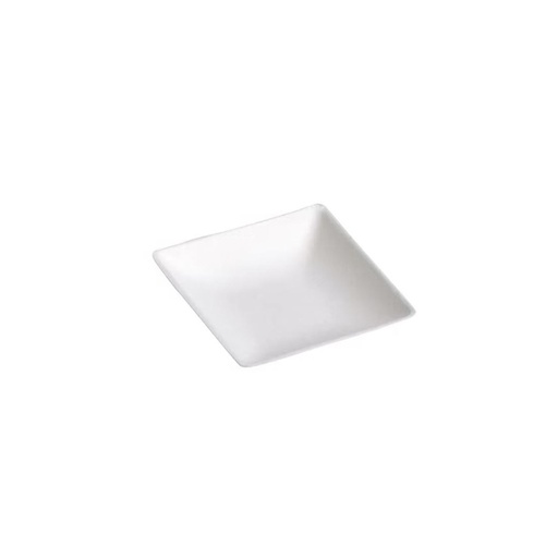 [44104316] ASSIETTE CARREE PULPE DE CANNE BLANC 20CM 50PCS
