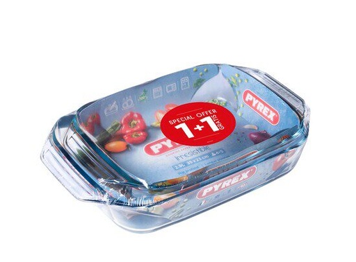 [60251622] PYREX COOK&FREEZ SET 2 PLATEN 27X16XH6+35X23XH7CM1.4L+1.9L- BOROSILICAAT -40+300°