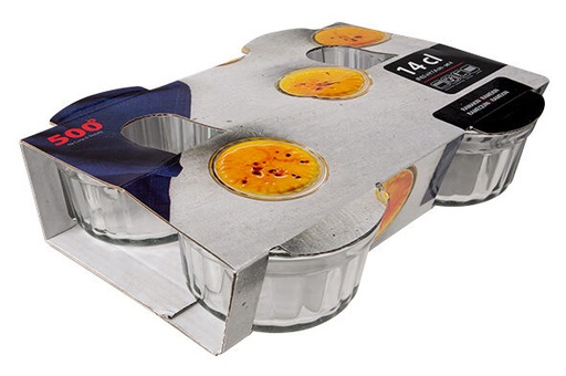 [60251914] 500° GLASS RAMEKINS 8.5X4.7CM 14CL STACKABLE