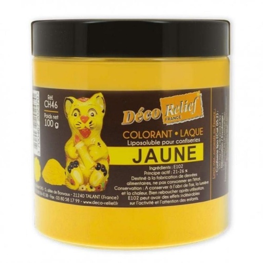 [70409307] COLORANT LAQUE EN POUDRE POUR CHOCOLAT JAUNE100GR CH 46