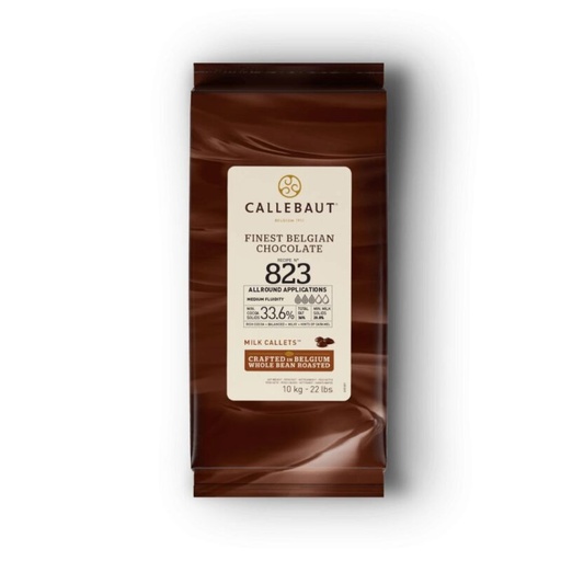 [03070185] CALLEBAUT 823NV-01B MELKCHOCOLADE CALLETS 34%   1 ZAK X 10KG = KG