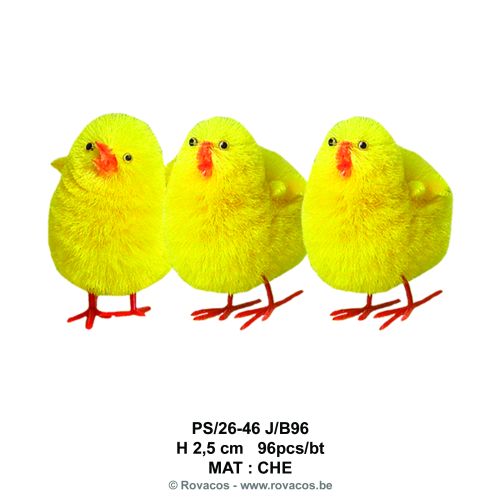 [13099437] MINI POUSSINS POMPON JAUNES 2,5CM  96 PCES