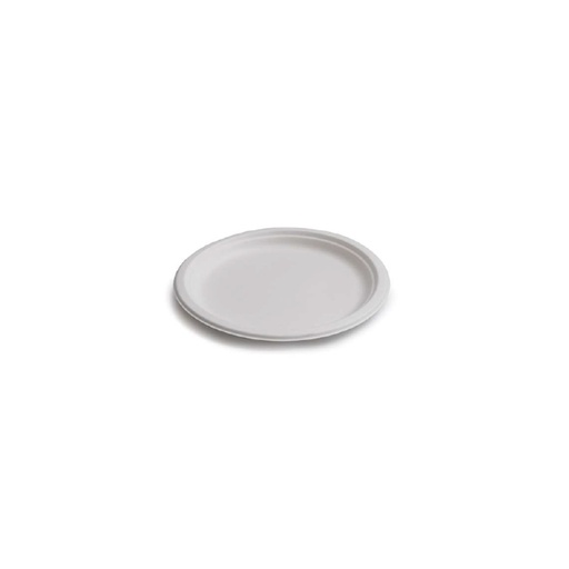 [44104326] ASSIETTE RONDE PULPE DE CANNE BLANC Ø22CM 50PCS 