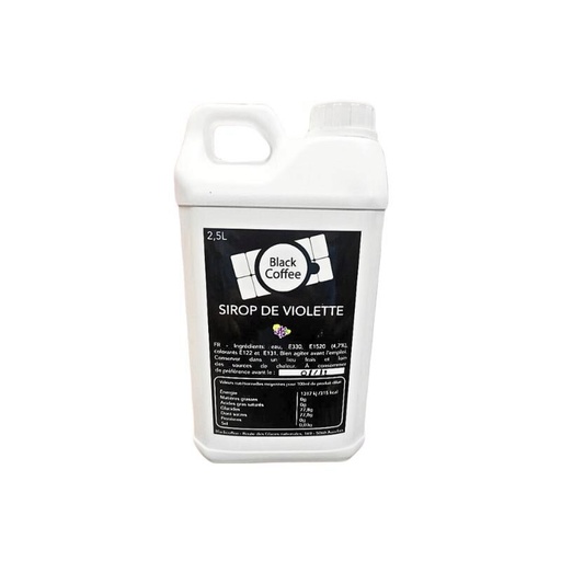 [25101200] ZWARTE KOFFIESIROOP VIOLETSMAAK 2,5L KAN