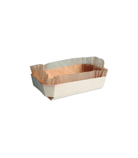[25101014] MOULE DE CUISSON BOIS AVEC CAISSETTE 176X114X59MM COLIS DE 20PCES