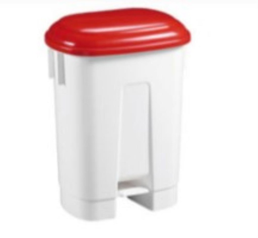 [70409905] POUBELLE A/PEDALE+COUVERCLE ROUGE ROBUSTE 60L