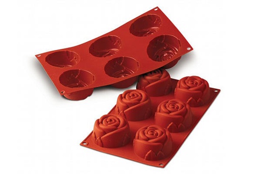 [70408235] SILIKOMART SF077 MOLD 6 ROSES Ø76 HT 40MM 115ML NON-STICK GN1/3 -50° TO 250