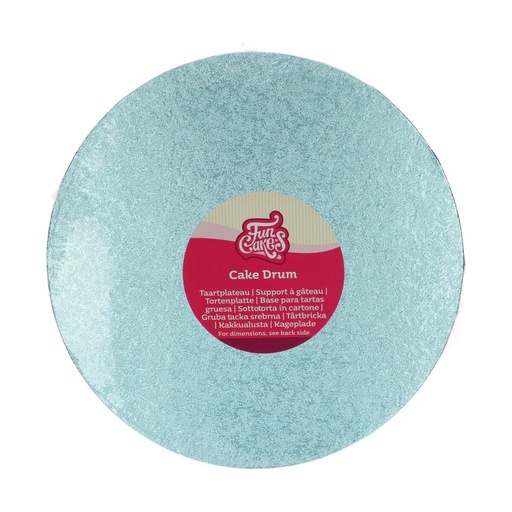 [08053527] FUNCAKES PLATEAU GATEAU ROND BLEU BEBE Ø 25CM FOST+ INCLUS