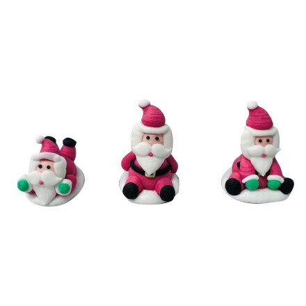 [08054484] 1015825 PÈRE NOEL  ASSIS/COUCHE 3D EN SUCRE 5CM 42 PIÈCES ***S/CD***