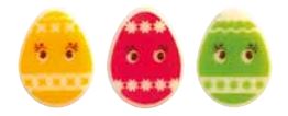 [08056943] 061042 PCB EGGS CB MIMI 3 DESIGNS 2X1.5 CM 275PCES ***S/CD***