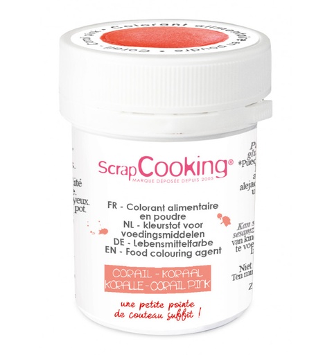 [08055641] SCRAPCOOKING COLORANT ALIMENTAIRE HYDRO ROSE CORAIL 5GR