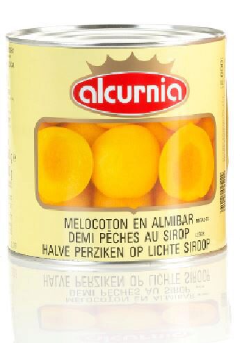 [01010017] ALCURNIA HALVE PERZIKEN OP LICHTE SIROOP 3KG
