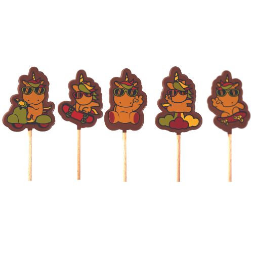 [08057256] 087066 PCB BLISTERS SUCETTES LICORNES EN VADROUILLE BÂTONS 45EMP 5DESIGNS 9PCES ***S/CDE***
